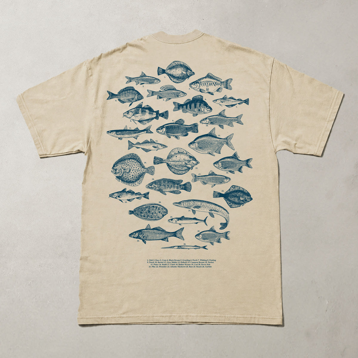 Common British Fish Species Beige T Shirt
